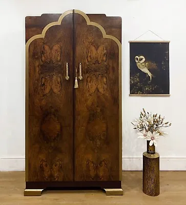 Walnut Wardrobe Vintage Restored Bedroom Furniture  • £895