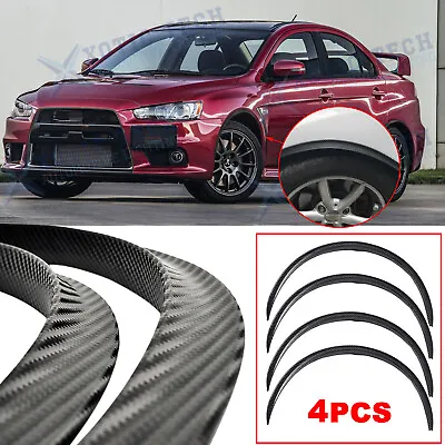 Carbon Fiber Wheel Eyebrow Arch Trim Cover Strip Protector For Mitsubishi Lancer • $30.93