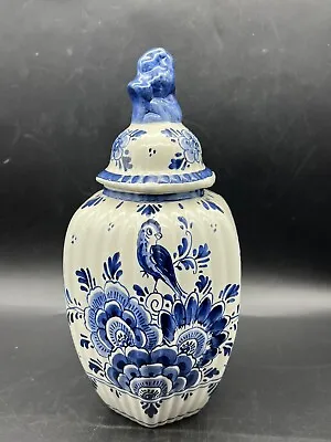 Antique/Vintage Royal Delft Lidded Vase Urn Ginger Jar W Lion Lid 10.75  • $175