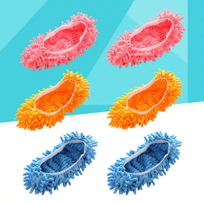 6 Pcs Duster Slippers Microfiber Mop Slippers Lazy Floor Slippers • $12.35