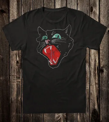 Retro Halloween Tee T Shirt Vintage Art Goth Tattoo Spooky Black Cat • $24.99