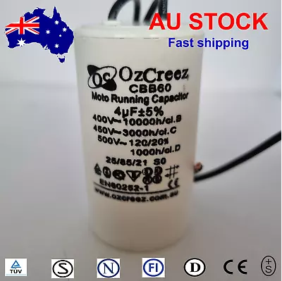 Original CBB60 4uF 450V 50/60Hz Capacitor Motor Start Run Capacitor Washer Pump • $17.50