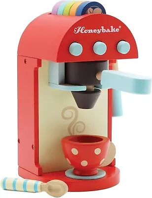 Le Toy Van Honeybake Wooden Cafe Machine Set | Eco-Friendly Pretend Play Kitchen • £48