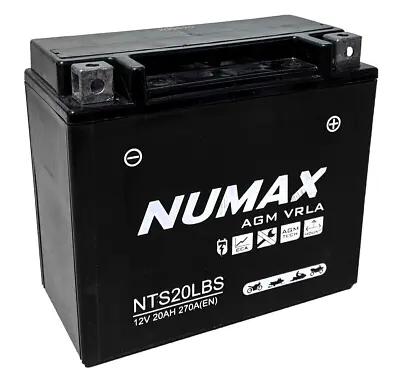 NTS20L-BS Sealed Numax Motorbike Battery YTX20L-BS Compatible 12V 20AH • £49.94