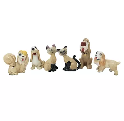 6 X Wade Disney Whimsies The Lady And The Tramp - Peg Dachie Si Am Lady Trusty • £33