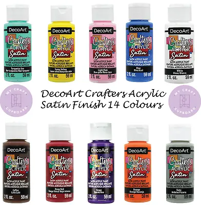 £2.05 • Buy DecoArt Crafters Acrylic Paint Satin Finish - 14 Colours - Satin Sheen Finish 