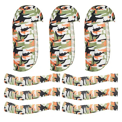 6pcs Hard Hat Sun Shade Neck Shade And Cooling Arm Sleeves Camo Orange • $29.69