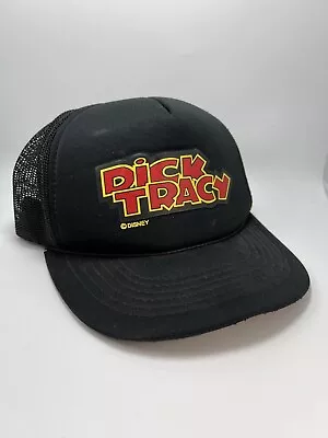 Disney Dick Tracy Vinatge Black 90's Snapback Mesh Trucker Hat Cap  • $12.99