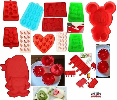 Cake Jelly Candy Moulds Ice Lolly Ice Cube Tray Silicone - Different Shapes • £4.96