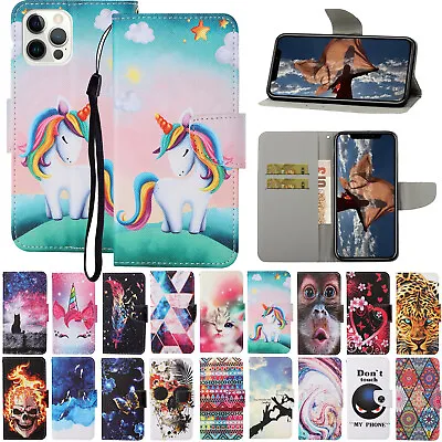 $15.89 • Buy For IPhone 12 Pro Max 11Pro 6s 7 8+ XR XS Painted Leather Wallet Card Cover Case