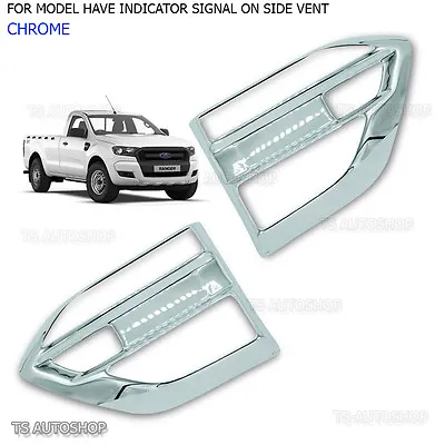 Fits Ford Ranger Mk2 2015 17 L R Chrome Signal Side Vent Indicator Fender Cover • $45.97