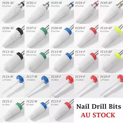 Pro Ceramic Nail Art Drill Bits Gel Pedicure Removal Rotary Manicure Burr Tool • $7.98