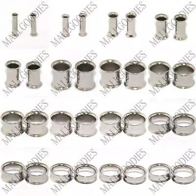 V002 Steel Double Flare Saddle Flesh Tunnels Earlets Plugs Gauges 10G To 2  PAIR • $6.95