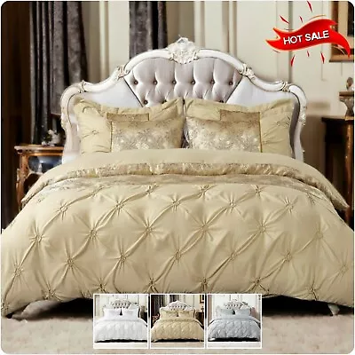 Glitter Duvet Cover Bedding Set +Pillowcase Double King Size Luxury Quilt Cover* • £11.54