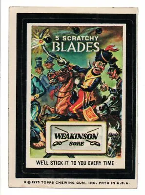 1975 Wacky Packages Series 14     WEAKSON BLADES    More Scarce Tan Back • $5