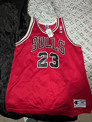 NWT!  1990s MICHAEL JORDAN CHICAGO BULLS AUTHENTIC CHAMPION NBA Jersey #23 Sz 48 • $20.50