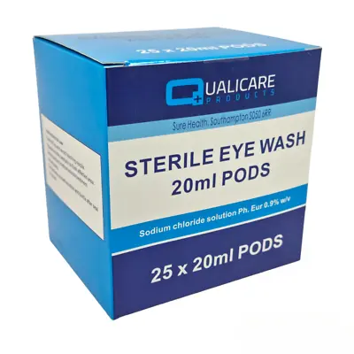 Sterile Saline 20ml Pods - Eye Wash & Wound Solution - First Aid Kit Refills • £39.99