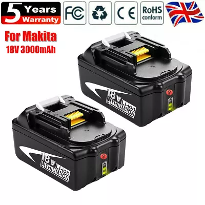 2X Makita Battery BL1850B 1860 1840 BL1830 BL1815N LXT 18V 3AH 194205-3 194204-5 • £39.90