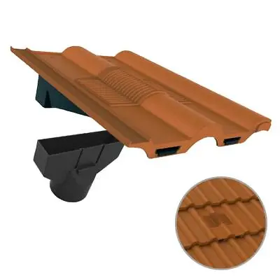 £54.99 • Buy Terracotta Double Roman Roof Tile Vent & Adapter, Marley Russell Redland Lagan