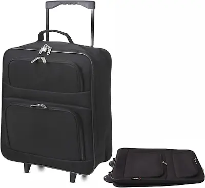 5 Cities 55x40x20cm Trolley Folding Cabin Hand Luggage Suitcase Bag • £23.99