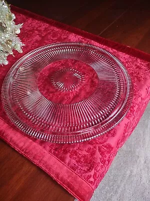 $28.90 • Buy 12  Glass Cake Plate Footed Dish Large MCM Vintage Serving Clear 