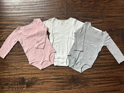 3 Pack Carter's Baby Girl Long Sleeve Bodysuit Romper Button Closure 18 Month • $9.99