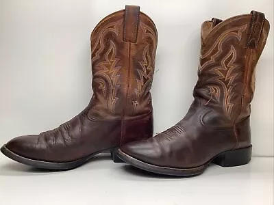 Mens Tony Lama Cowboy Brown Boots Size 10.5 D • $26.99