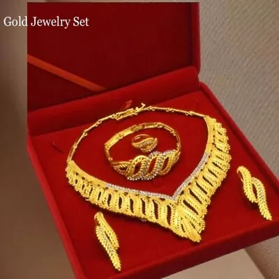 Gold Jewelry Set Jewelry Set Gift For Women African Jewelry Nigerian Jewelry • $49.09