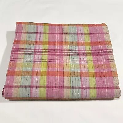 Vintage Plaid Cotton Fabric By The Half Yard  • $10