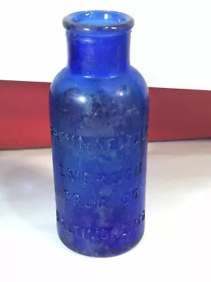 Vintage Bromo-Seltzer Emerson Drug Co. Baltimore MD Blue Glass Bottle • $14.99