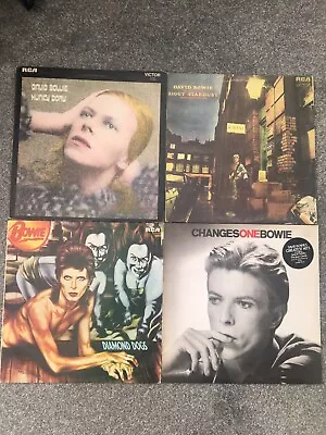 DAVID BOWIE 4 LP JOBLOT ZIGGY HUNKY DORY DIAMOND DOGS  SOME 1st ISSUES • £7.50