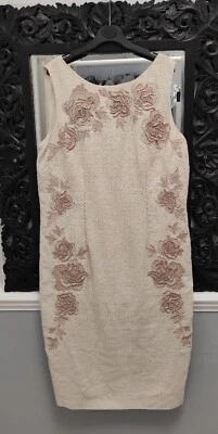 £5.99 • Buy Women's Monsoon Cream/ Beige Mix Knee Length Sleeveless Dress Size 14