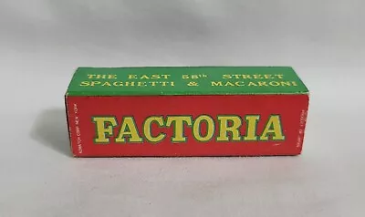 Vintage Factoria Italian Restaurant Matchbox New York City Advertising Matchbook • $12.99