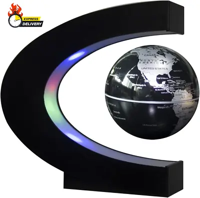 Floating Globe With LED Lights C Shape Magnetic Levitation Floating Globe World  • $26.28