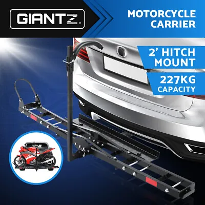 Giantz Motorcycle Motorbike Carrier Rack 2 Towbar Arm Rack Dirt Bike Ramp Steel • $183.95