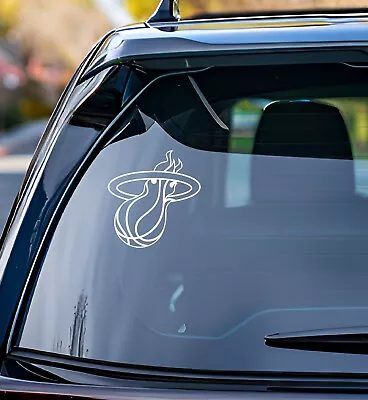 Miami Heat Vinyl Decal Car Truck Vehicle Window Wall Sticker White V1 • $3.99