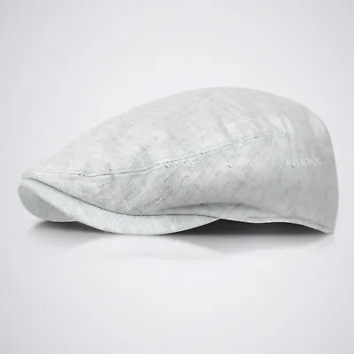 Gatsby Linen Ivy Hat Newsboy Cap Mens Golf Summer Sun Flat Visor Cabbie Unisex • $14.20