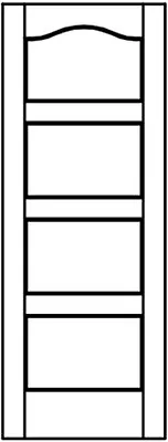 4 Panel Flat Equal Eyebrow Stile&Rail Interior Wood Doors 20 Species Model# 4ECF • $289