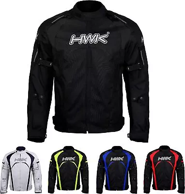 HWK Men's Motorcycle Riding Textile Jacket With CE Armor XXL - All-Black • $35