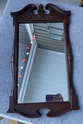 Vintage Wall Mirror Ethan Allen Baumritter Usa 1960s Art Deco Faux Wood • $96.99