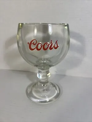 Vintage Large- Thick & Heavy Glass COORS Stemmed Fluted Beer Goblet • $21