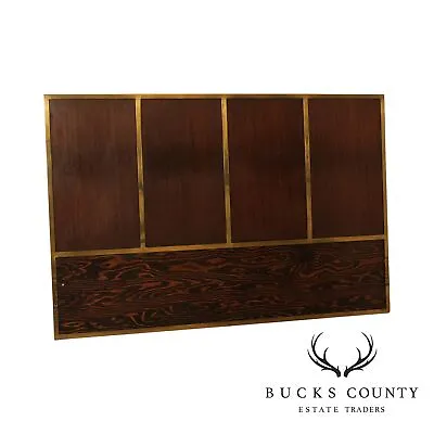 Paul McCobb Mid Century Modern Brass Frame Mahogany Full Headboard • $995