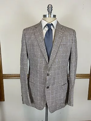 Todd Snyder X Hickey Freeman Albini Linen Checked Blazer Sutton Fit Size 44l • $95