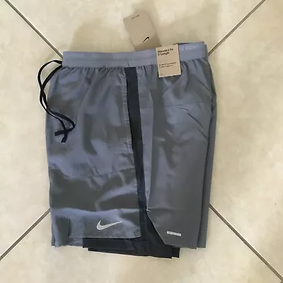 Nike Dri-FIT Stride 7  2-in-1 Liner Running Shorts Grey Men’s Sz M DM4757-084 • $44