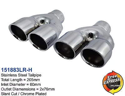 Exhaust Tips Dual Quad Tailpipe Trims 2x 3  For VW Golf 5 6 7 BMW M3 M5 M6 Style • $369.75