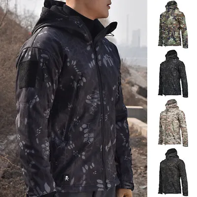 Mens Waterproof Tactical Soft Shell Jacket Coat Army Military Jacket Windbreaker • $33.39