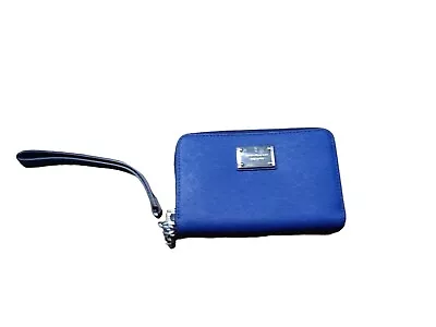 Michael Kors Royal Blue Zip Around Wallet Wristlet Strap • $25