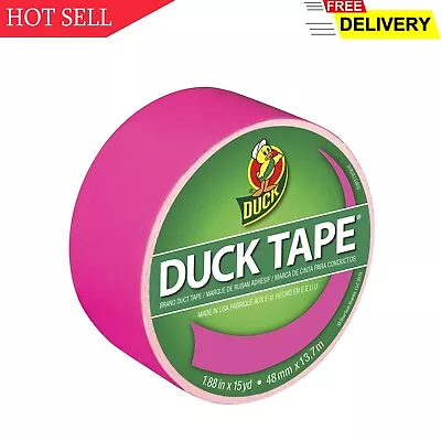 Duck Brand 1265016 Color Duct Tape Neon Pink 1.88 Inches X 15 Yards Single .. • $5.71