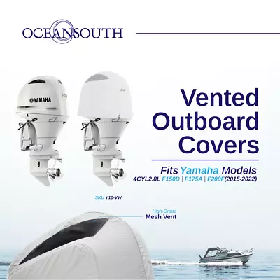 Oceansouth Vented/Running Cover For Yamaha Outboards F150D-F200F 4CYL 2.8L White • $103.46