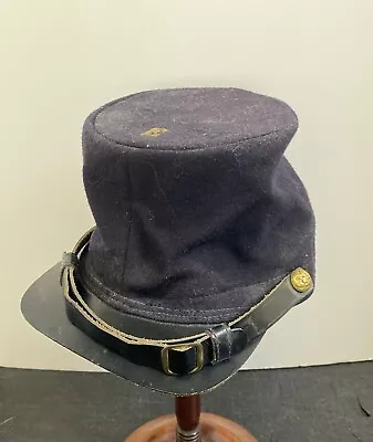 Vintage Civil War Reproduction  Military Soldier's Kepi Hat Cap. Very Nice!  22” • $19.50